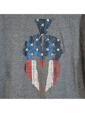 Kryptek Men's Stretch Short-Sleeved T-Shirt, Spartan Helmet Flag, Size Large